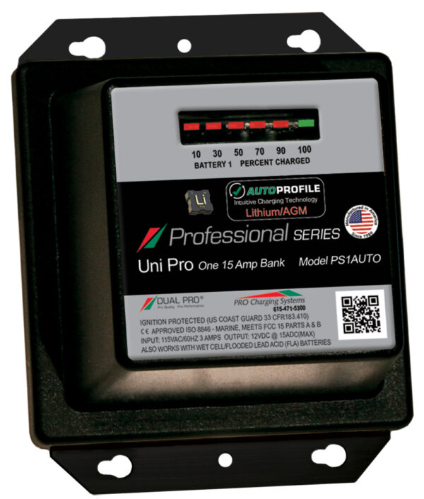 Dual Pro PS1AUTO Battery Charger, Auto Profile 1 Bank 15 Amps