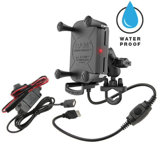 RAM Mount Tough-Charge™ Waterproof Wireless Charging Motorcycle Mount
