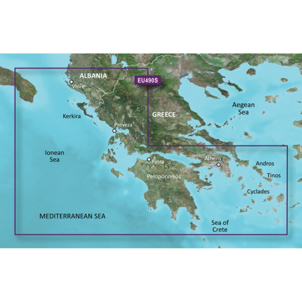 Garmin BlueChart® g3 Vision® HD - VEU490S - Greece West Coast & Athens - microSD™/SD™
