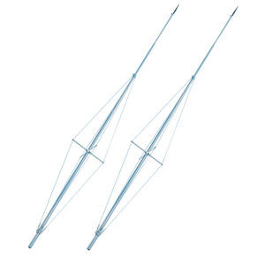Rupp 20′ Single Spreader Sidekick Outrigger Poles – Silver/Silver – Pair