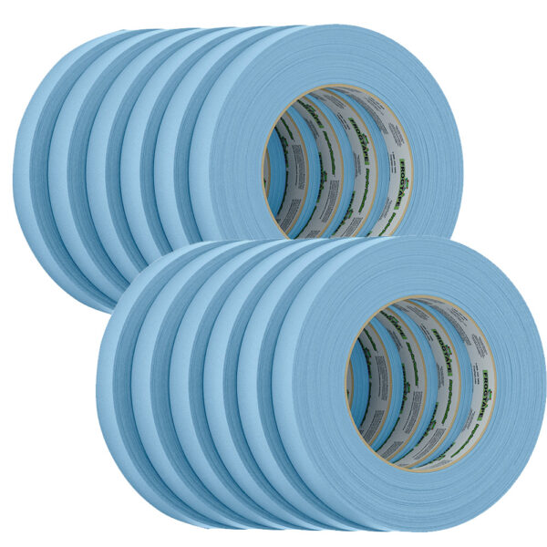 FrogTape CP 250 Medium-High Adhesion Masking Tape - 18MM x 55M x 12-Pack - Light Blue - Rated f/250°F