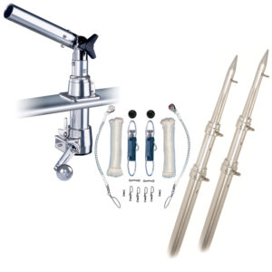 Rupp Z-30 Top Gun Outrigger Kit w/15′ Telescoping Poles & Complete Single Line Rigging Kit w/Klickers Release Clips