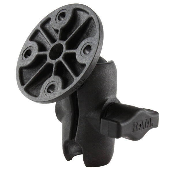 RAM Mount Composite 1" Ball Short Length Double Socket Arm w/2.5" Round Base Including AMPs Hole Pattern