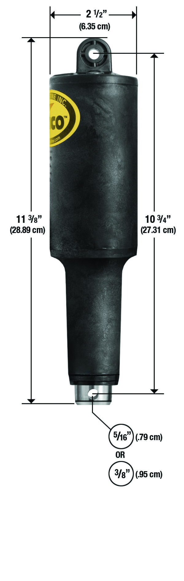 Lenco 2 1/4in Stroke XD Actuator 3/8in 24V