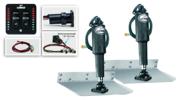 Lenco 12inx12in Standard Mount Trim tab Kit 12v with LED Integrated Switch
