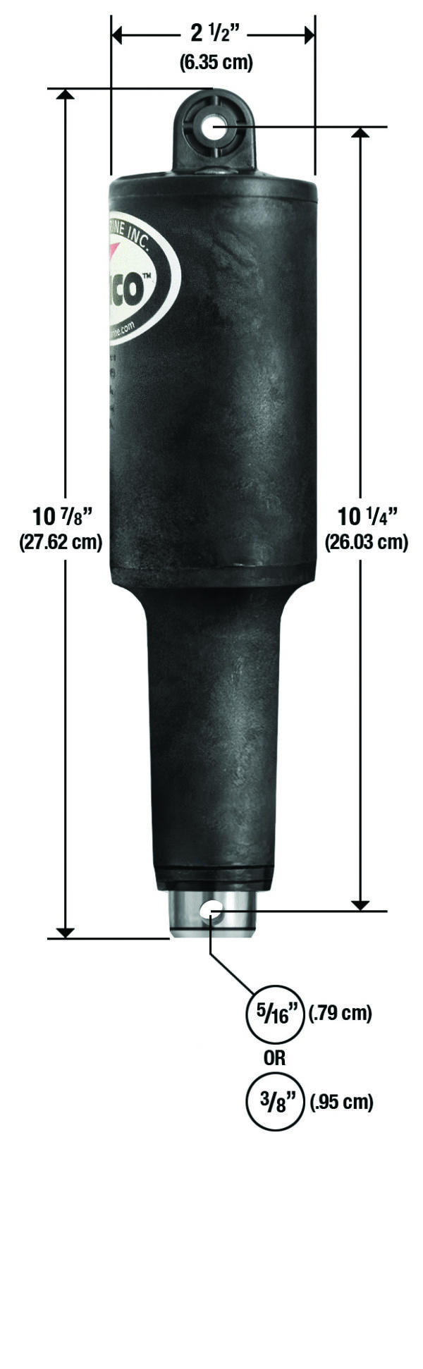 Lenco 2 1/4in Stroke XDS Actuator 5/16in x 3/8in 12v