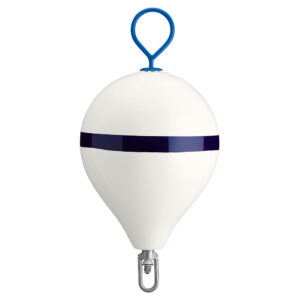Polyform 17″ CM Mooring Buoy w/Galvanized Iron – White Blue Stripe Polyform 17″ CM Mooring Buoy w/Galvanized Iron – White Blue Stripe